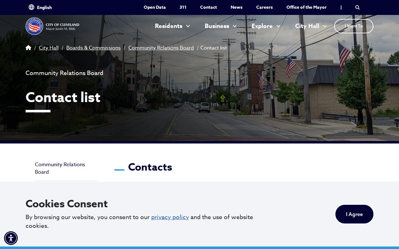 Cleveland neighbors Community Relations Board contacts